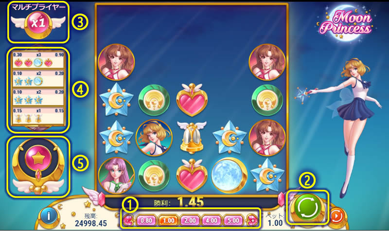 ムーンプリンセス100 遊び方